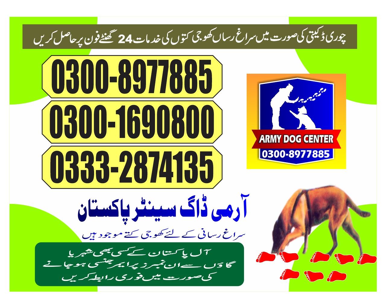 Army Dog Center | Dadu | 03008977885